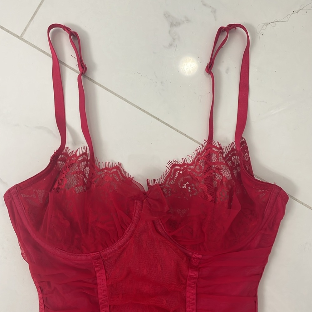 Victoria’s Secret negligee size 34C Sexy Little Things red nighty lingerie - Picture 2 of 7